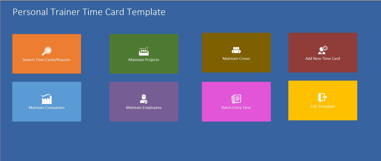 Personal Trainer Time Card Template | Time Card Database